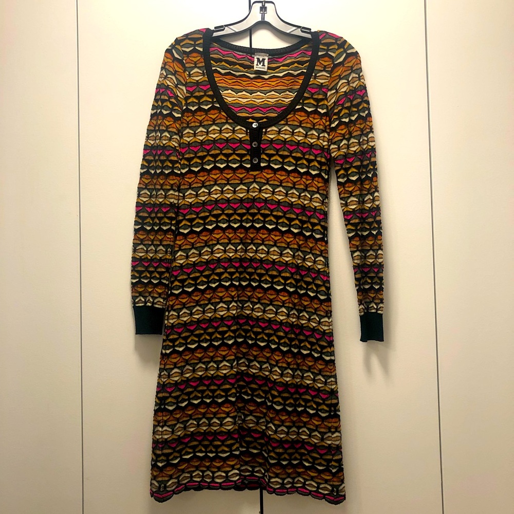 Missoni Multi-Colored Knit Mini Sweater Dress